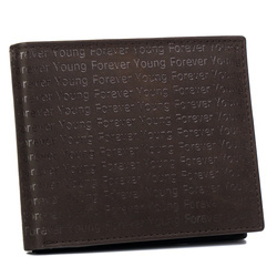 Herren Geldbörse aus Echtleder mit Monogrammprägung – Forever Young