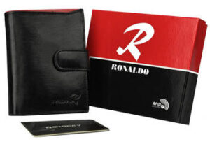 Herren Geldbörse aus Leder mit Druckknopf und RFID-Schutz – Ronaldo
