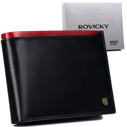 Herren Geldbörse N992-RVT Schwarz+Rot – Rovicky