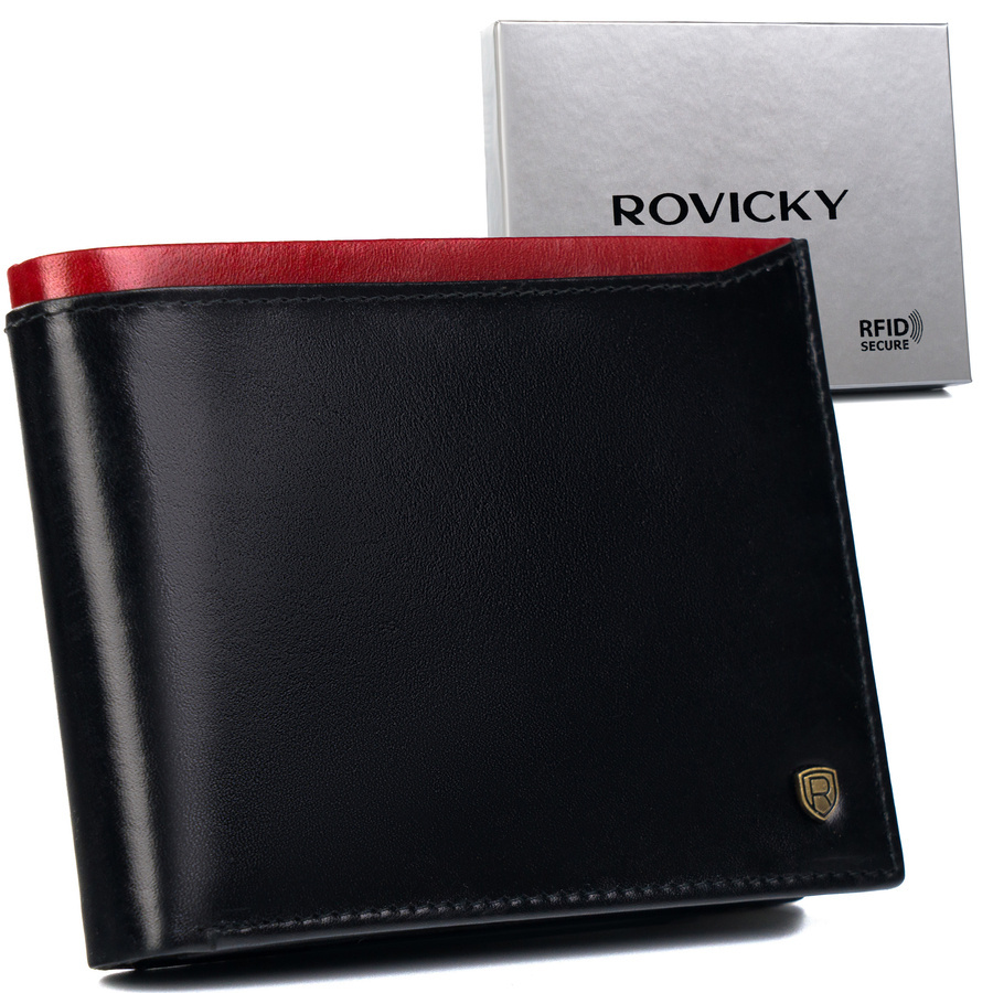 Herren Geldbörse N992-RVT Schwarz+Rot – Rovicky