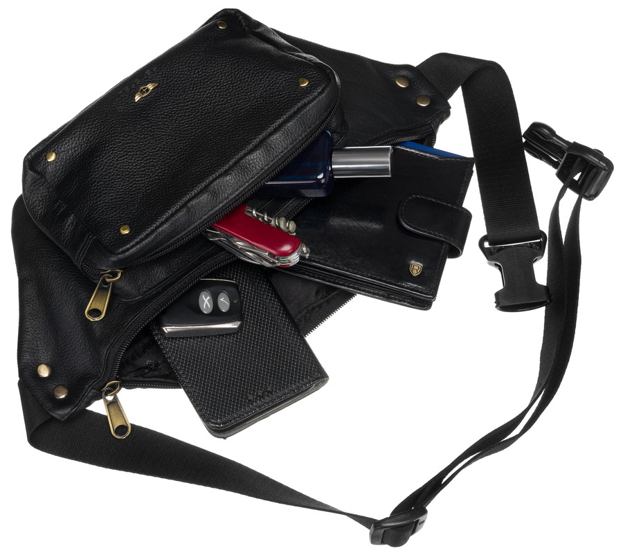 Leder Gürteltasche mit Fächern – Peterson – Bild 8