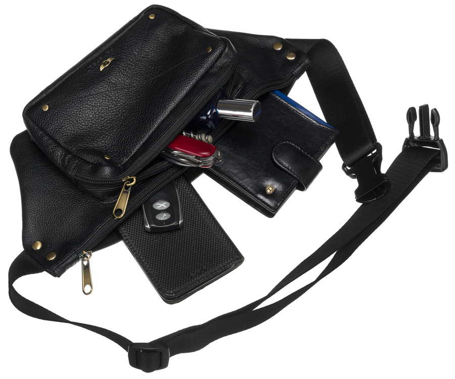 Leder Bauchtasche mit praktischem Fach – Peterson – Bild 5