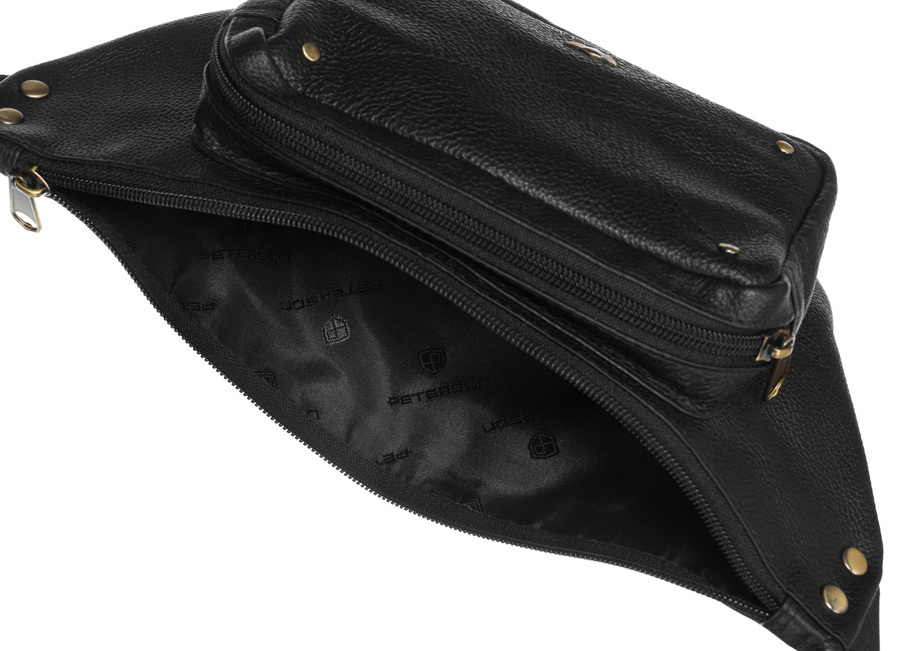 Leder Bauchtasche mit praktischem Fach – Peterson – Bild 6