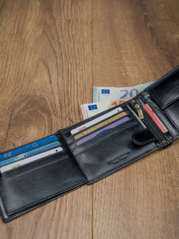 Klassische Herren Geldbörse aus Leder mit RFID-Schutz – Rovicky – Bild 10