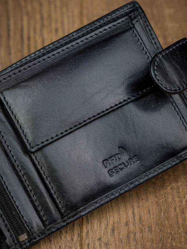 Klassische Herren Geldbörse aus Leder mit RFID-Schutz – Rovicky – Bild 5