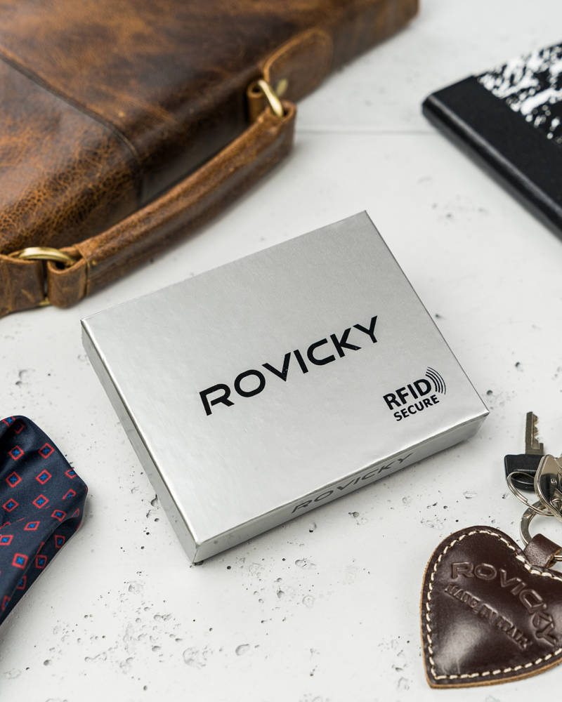 Elegante Herren Geldbörse mit Anti-Skimming-Membran – Rovicky – Bild 5