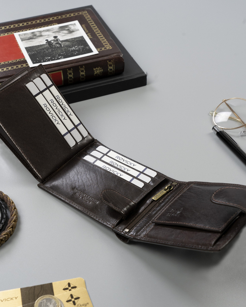 Elegante Herren Geldbörse mit Anti-Skimming-Membran – Rovicky – Bild 8