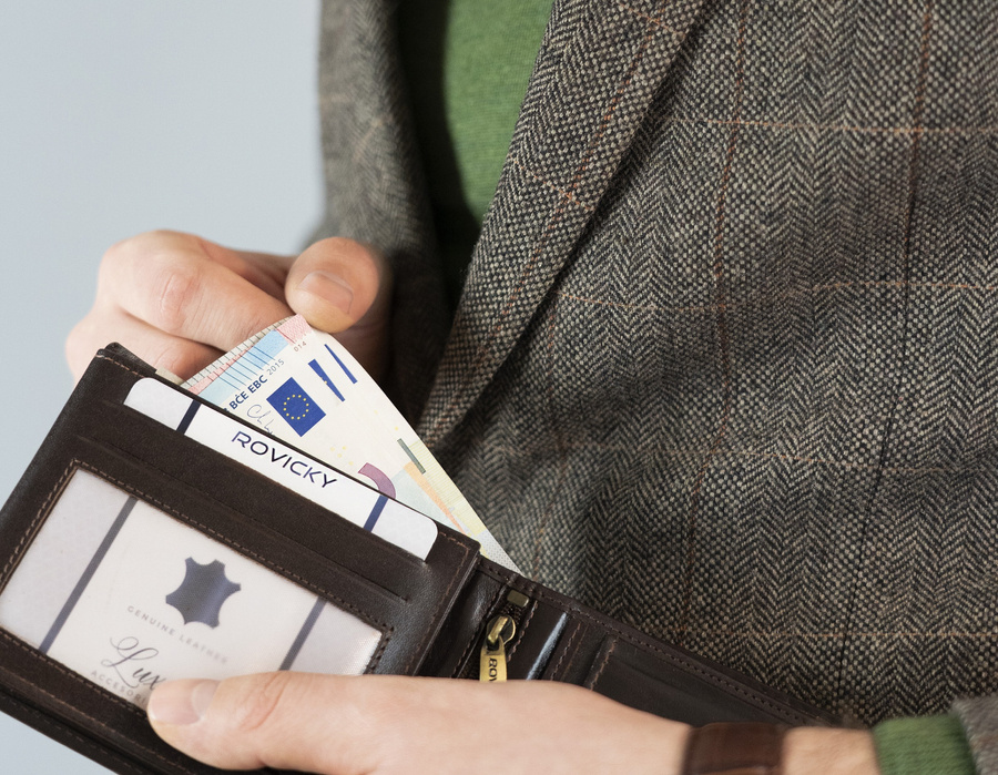 Elegante Herren Geldbörse mit Anti-Skimming-Membran – Rovicky – Bild 9