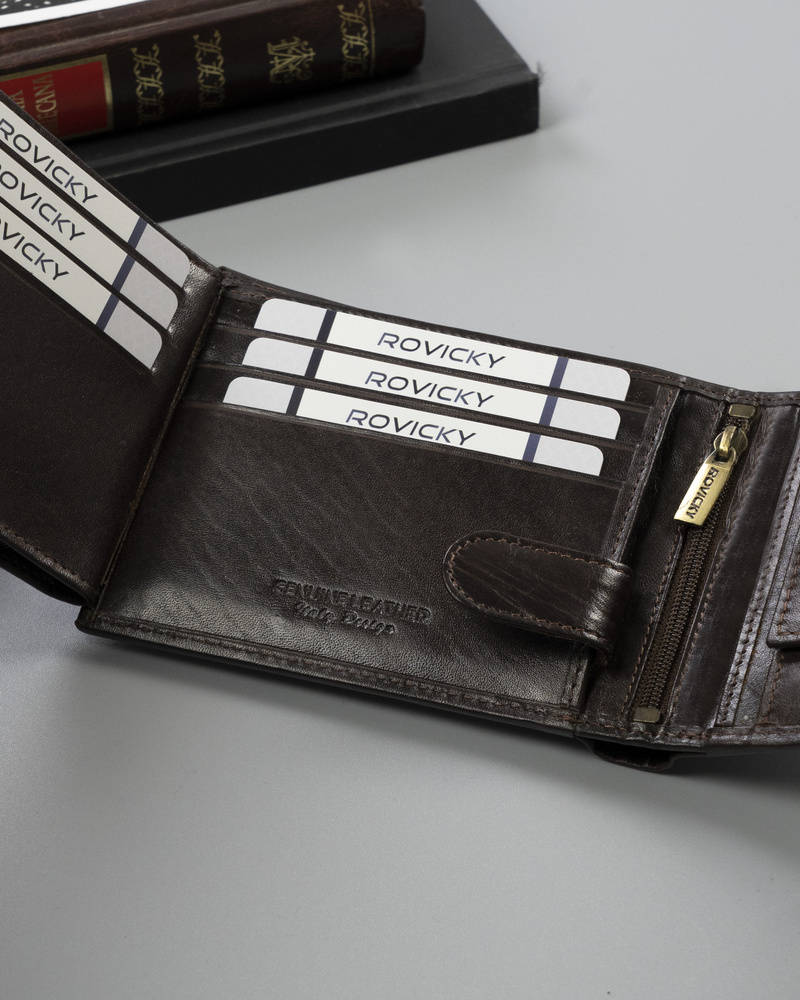 Elegante Herren Geldbörse mit Anti-Skimming-Membran – Rovicky – Bild 4