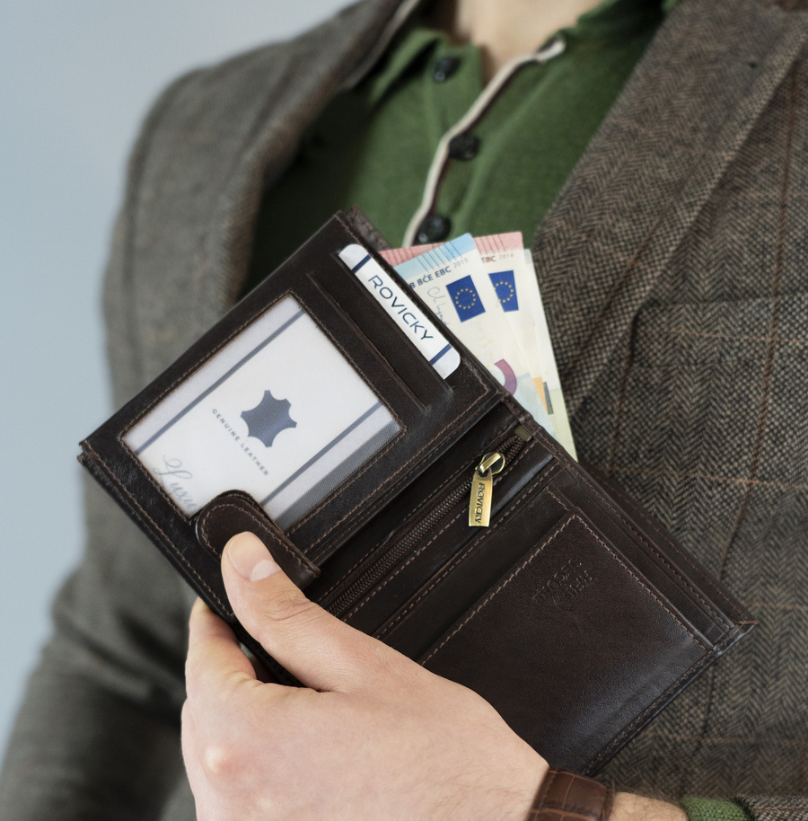 Pionier Herren Geldbörse aus Leder ohne Verschluss – Rovicky – Bild 5