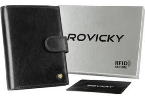 Große Herren Geldbörse aus Leder mit Druckknopf – Rovicky