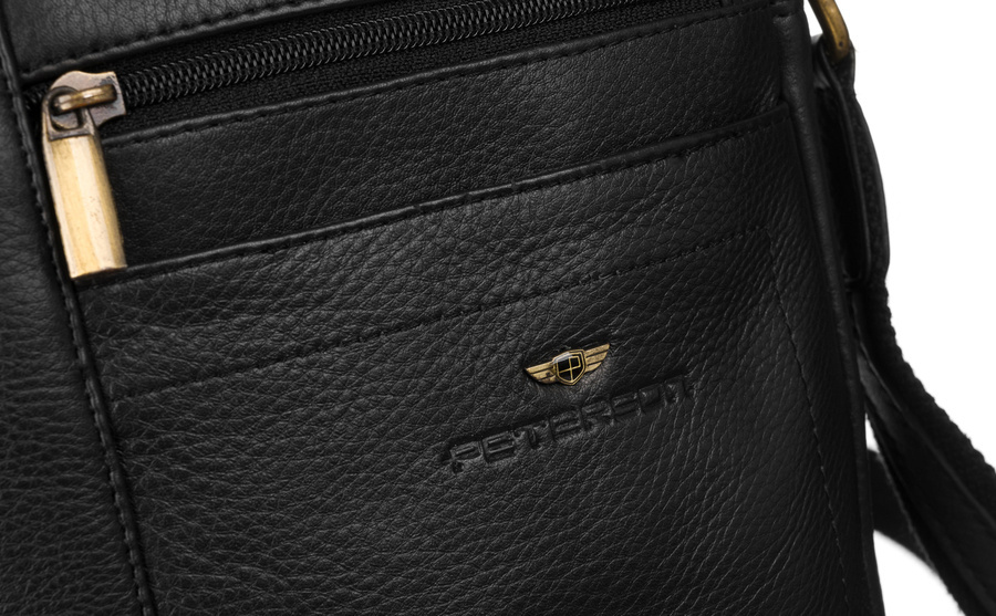 Herren Ledertasche mit Reißverschlussfach – Peterson – Bild 8