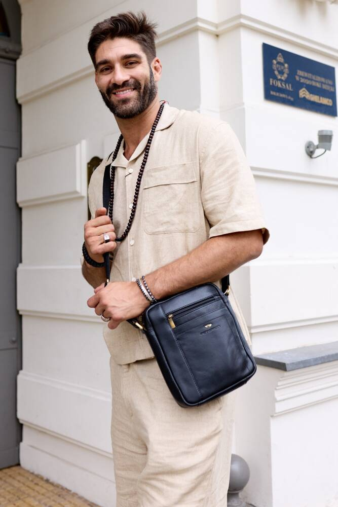 Herren Ledertasche mit Reißverschlussfach – Peterson – Bild 3