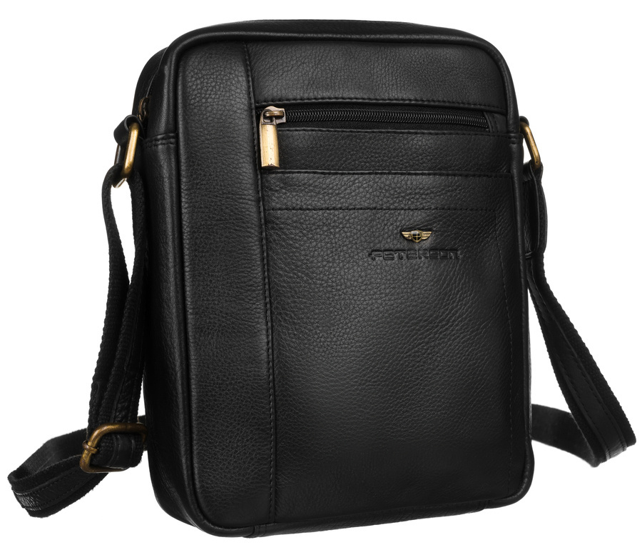 Herren Ledertasche mit Reißverschlussfach – Peterson