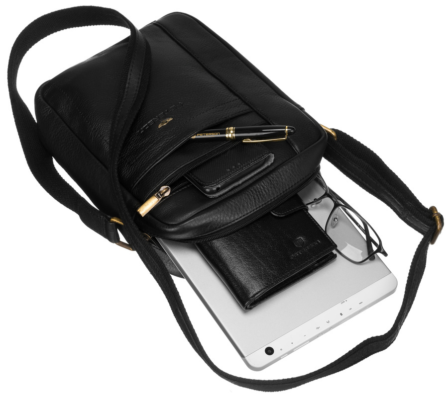 Herren Ledertasche mit Reißverschlussfach – Peterson – Bild 13