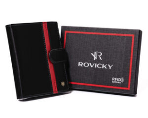Elegante Herren Geldbörse mit rotem Akzent – Rovicky