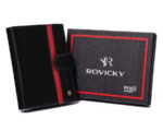 Elegante Herren Geldbörse mit rotem Akzent – Rovicky
