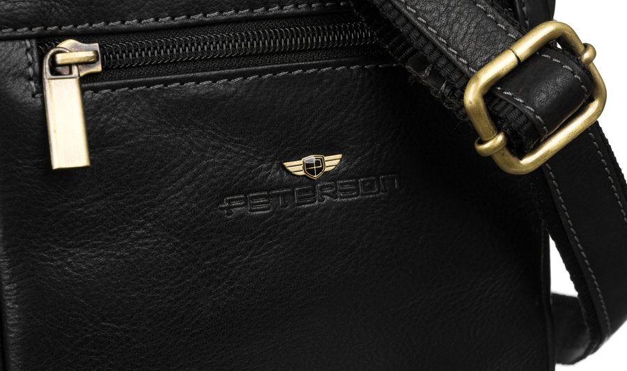 Geräumige Leder Herrentasche mit Fächern – Peterson – Bild 12