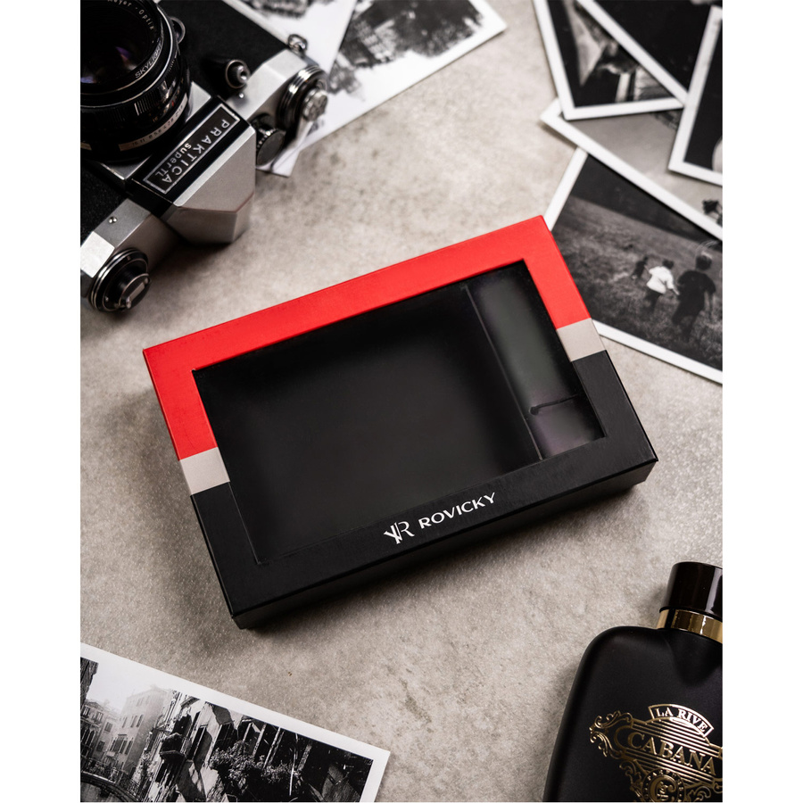 Herren-Geschenkset mit stylischer, aus Leder hergestellter Geldbörse — Rovicky – Bild 6