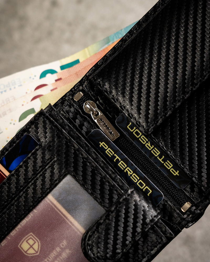Herren Carbon-Set mit Geldbörse und Schlüsselanhänger – Peterson – Bild 12