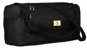 Schwarze Reisetasche aus Polyester mit verstellbarem Schultergurt