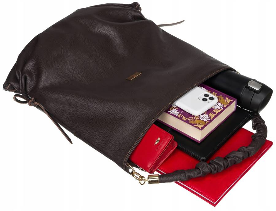 Damen Shopper Tasche aus Echtleder im Beutelstil – Peterson – Bild 3