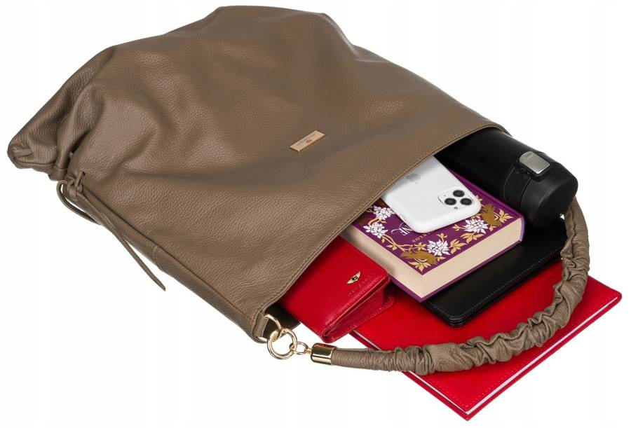 Damen Shopper Tasche aus Echtleder im Beutelstil – Peterson – Bild 3