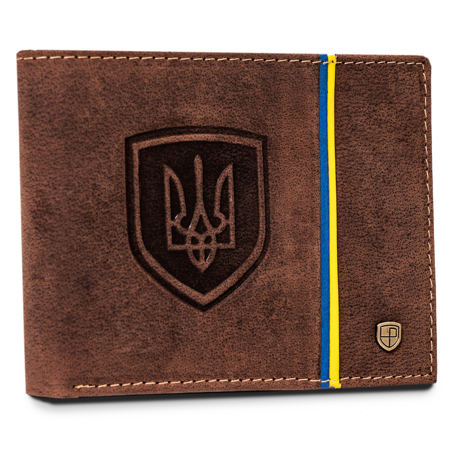 Nubuk Herren Geldbörse mit ukrainischem Wappen – Peterson