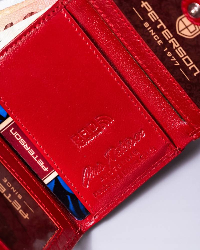Kleine Damen Geldbörse aus Leder mit Druckknopf – Peterson – Bild 8