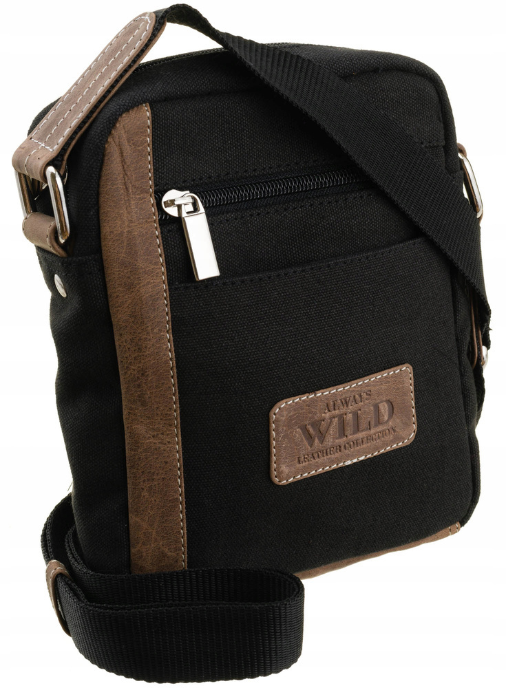 Herren Umhängetasche aus Leder mit Außentasche – Always Wild