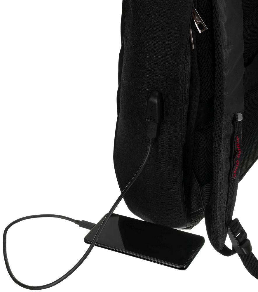 Moderner Laptop Rucksack mit USB-Anschluss – David Jones – Bild 13