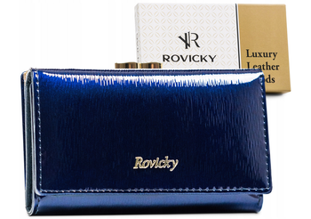 Damen Geldbörse aus Leder mit Bügel- und Druckknopfverschluss – Rovicky – Bild 11