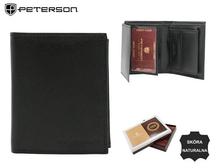 Klassische Damen Geldbörse Hochformat aus Echtleder – Peterson