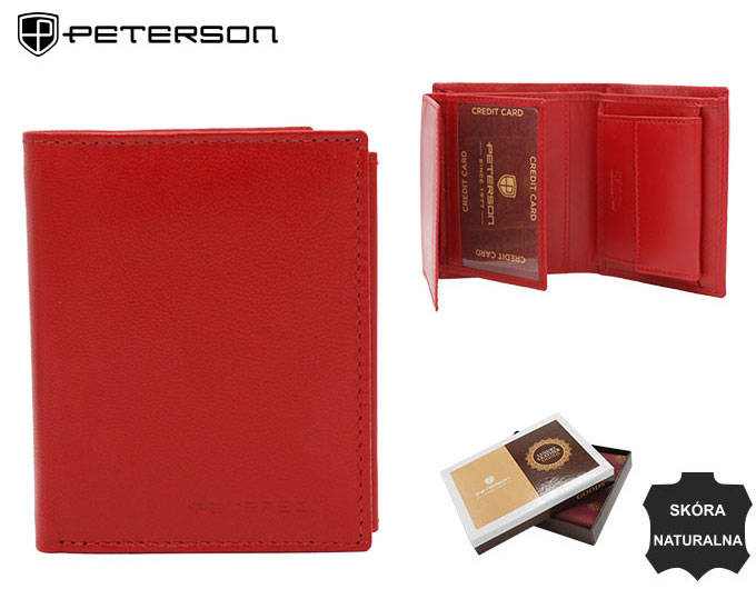 Klassische Damen Geldbörse Hochformat aus Echtleder – Peterson
