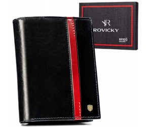 Große Herren Geldbörse aus Leder mit RFID-System ohne Außenverschluss – Rovicky – Bild 13