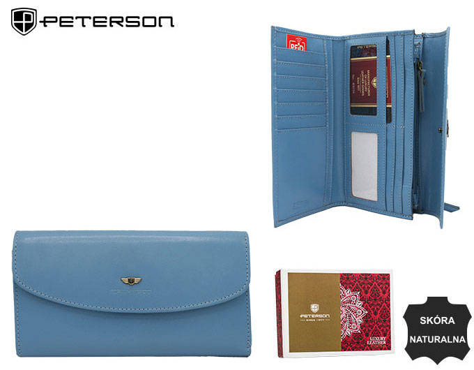 Elegante große Damen Geldbörse aus echtem Leder – Peterson – Bild 2