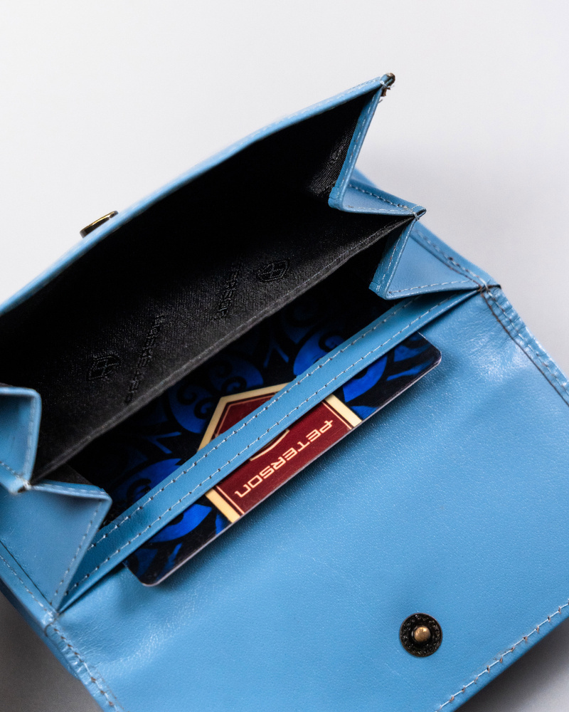 Mittlere Damen Geldbörse aus Leder mit Druckknopf – Peterson – Bild 3