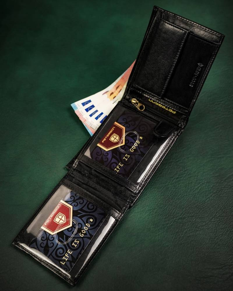 Mittlere Herren Geldbörse aus Leder ohne Verschluss – Peterson – Bild 6