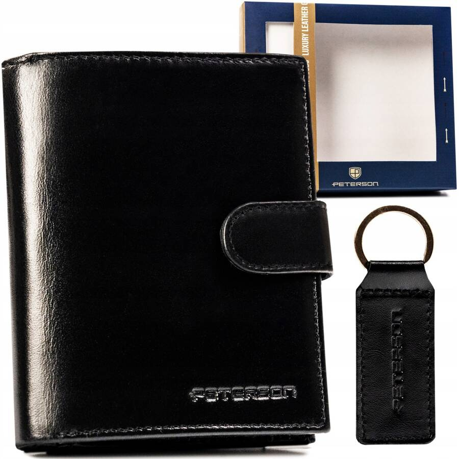 Geschenkset: Herren Geldbörse aus Leder und Schlüsselanhänger – Peterson