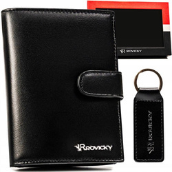 Geschenkset: elegante Herren Geldbörse aus Leder und Schlüsselanhänger – Rovicky