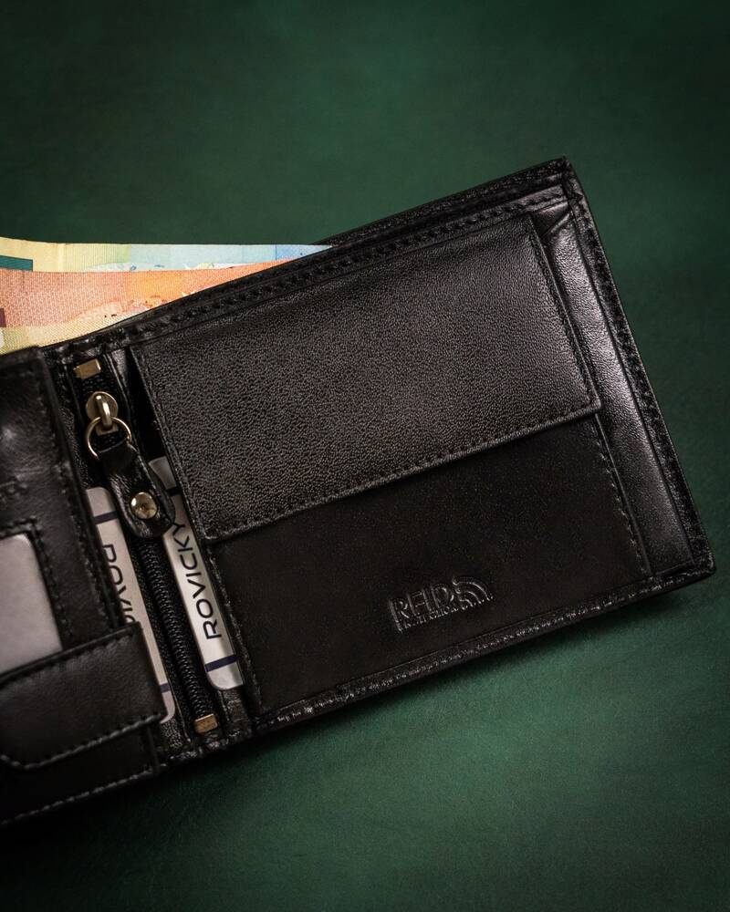 Geschenkset: Herren Geldbörse aus Leder und Schlüsselanhänger – Rovicky – Bild 10