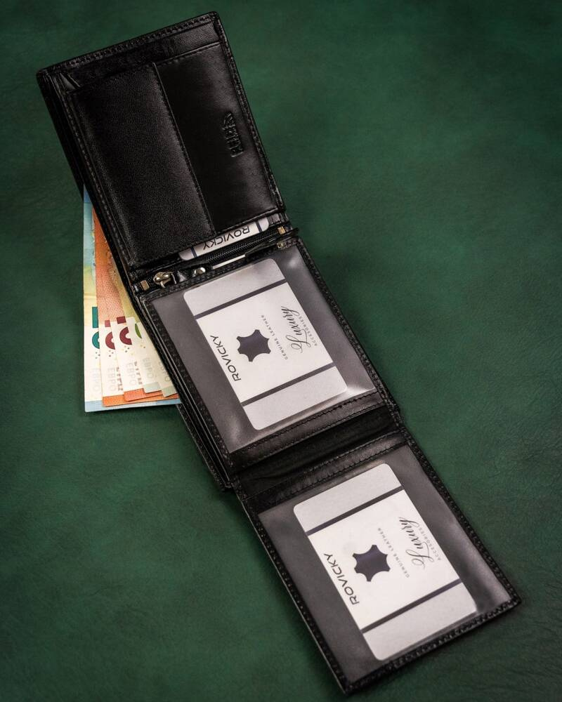 Geschenkset: Herren Geldbörse aus Leder und Schlüsselanhänger – Rovicky – Bild 8