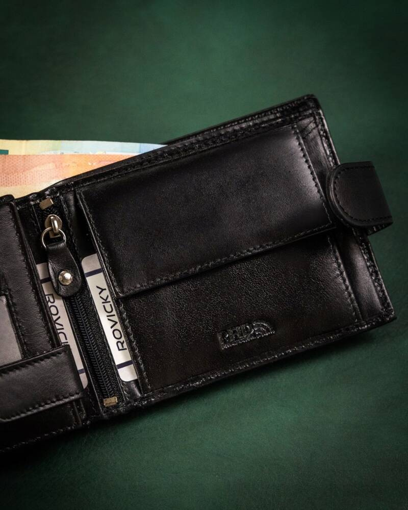 Geschenkset: Herren Geldbörse aus Leder und Schlüsselanhänger – Rovicky – Bild 11