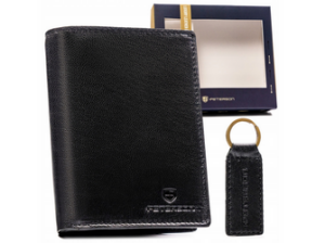 Geschenkset: Elegante Herren Geldbörse aus Leder und Schlüsselanhänger – Peterson