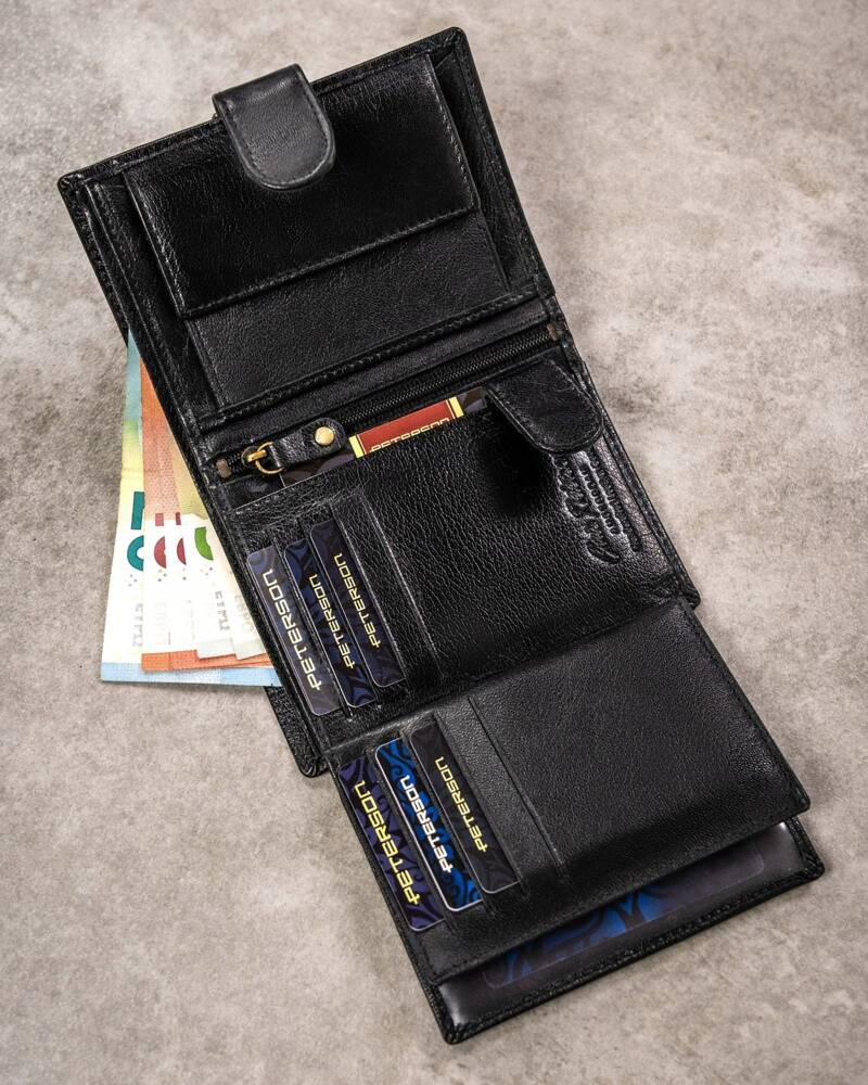 Geschenkset: Elegante Herren Geldbörse aus Leder und Schlüsselanhänger – Peterson – Bild 2
