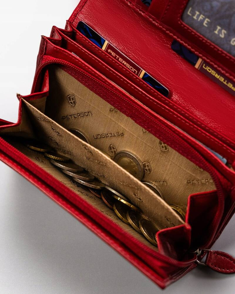 Große Damen Geldbörse aus Leder mit Druckknopf – Peterson – Bild 10
