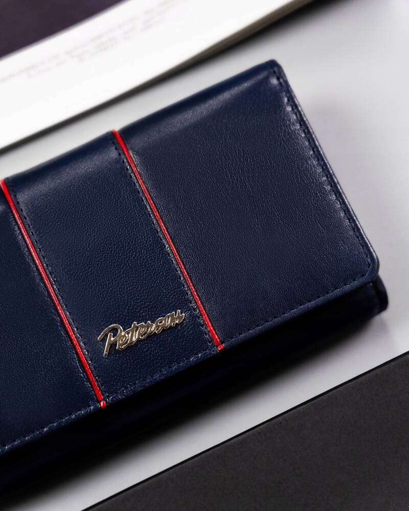 Große Damen Geldbörse aus Leder mit Druckknopf – Peterson – Bild 3