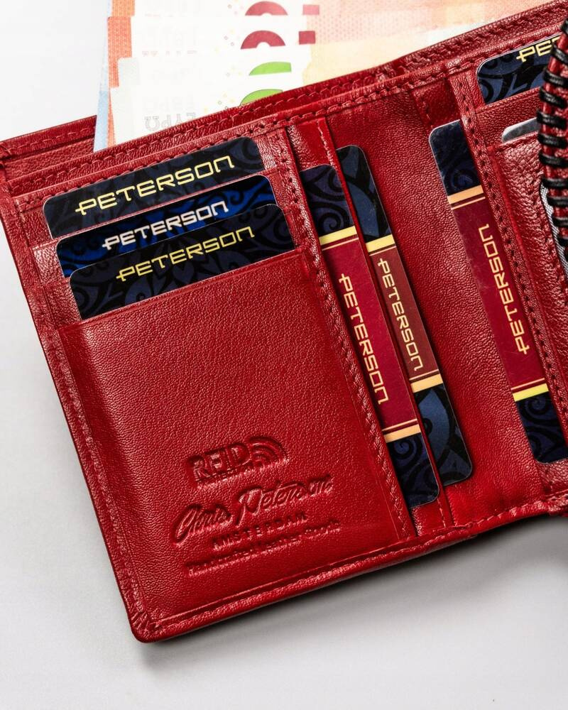 Damen Geldbörse aus Leder mit Druckknopf und Reißverschluss – Peterson – Bild 8