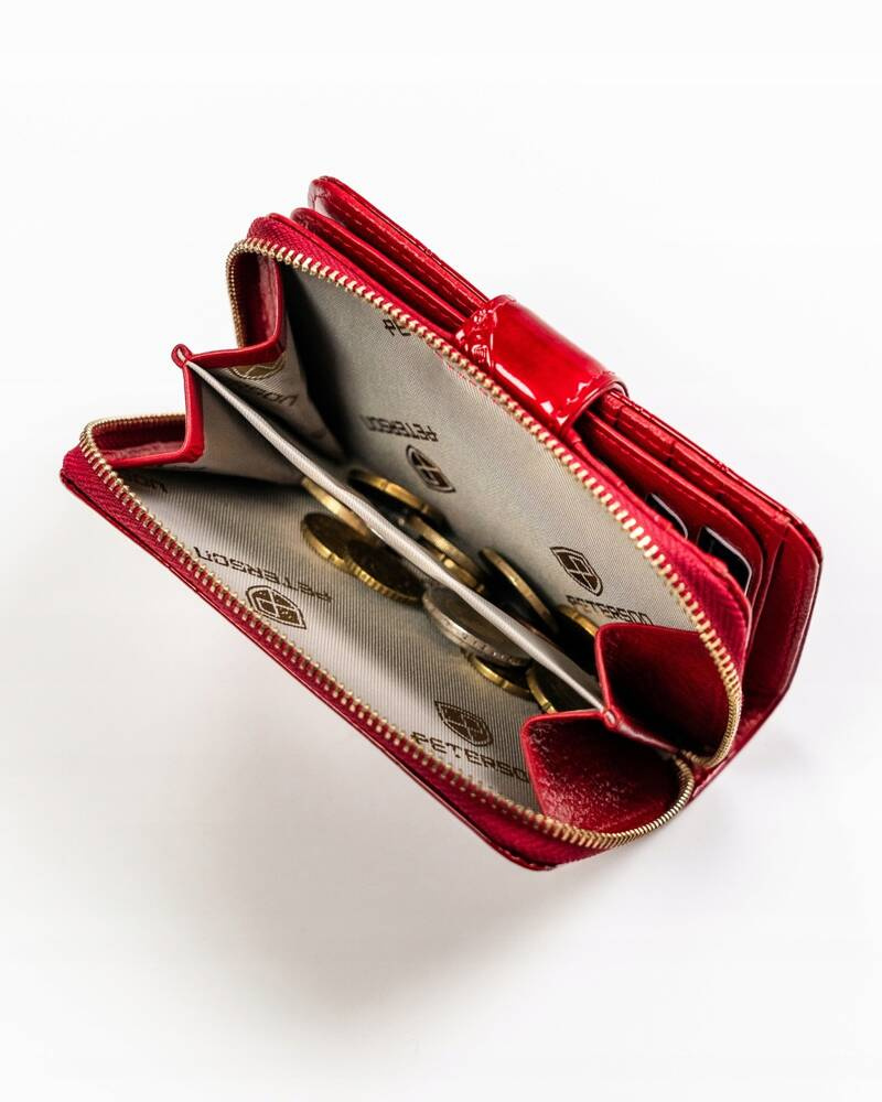 Damen Geldbörse aus Leder mit Druckknopf und Reißverschluss – Peterson – Bild 4