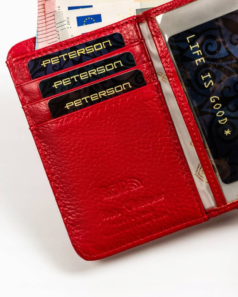 Damen Geldbörse aus Leder mit Druckknopf und Reißverschluss – Peterson – Bild 7